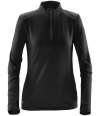 TFW-1W Stormtech Ladies Pulse Fleece Pullover Zip Neck Top Black / Carbon colour image